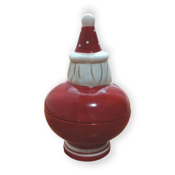 Johanna Parker Nostalgic Santa Candy Dish Canister NWT - Picture 4 of 6